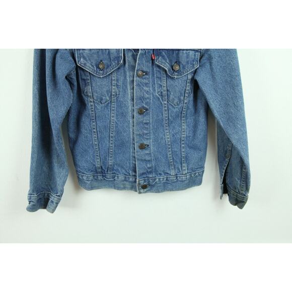 Vintage Levis 36 Jean Jacket USA Chainstitch Embroidered Mike Denim Rockabilly - Picture 5 of 11